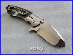 Direware Knives S-96, Recurve Drop Point, Silver Lightning Strike Carbon Fiber