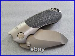 Direware Knives S-96, Recurve Drop Point, Silver Lightning Strike Carbon Fiber