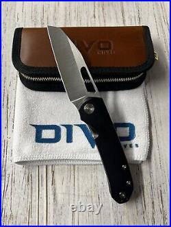 Divo Knives Buzz Blackwashed Titanium Satin 20CV Blade Zircuti Backspacer