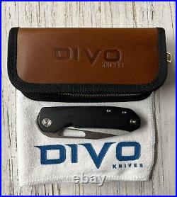 Divo Knives Buzz Blackwashed Titanium Satin 20CV Blade Zircuti Backspacer