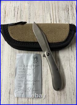 Doc Shiffer Custom Back pocket Flipper Knife Acid Wash Nitro V Orange Peel Ti