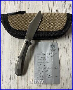 Doc Shiffer Custom Back pocket Flipper Knife Acid Wash Nitro V Orange Peel Ti