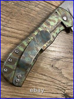 Doc Shiffer Custom Field Grade Recon Pocket Knife Stonewash Anodized Ti Handles
