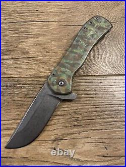 Doc Shiffer Custom Field Grade Recon Pocket Knife Stonewash Anodized Ti Handles