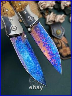 Dragonskin Damascus Folding Knife Survival Ball Bearings Collectible Rescue EDC