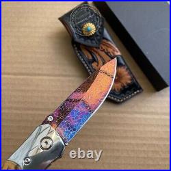 Dragonskin Damascus Folding Knife Survival Ball Bearings Collectible Rescue EDC