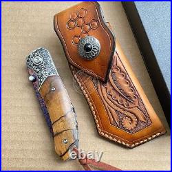 Dragonskin Damascus Folding Knife Survival Ball Bearings Collectible Rescue EDC