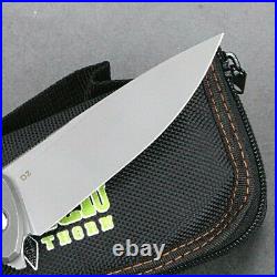 Drop Point Folding Knife Hunting Wild Survival Tactical D2 Steel Titanium Handle