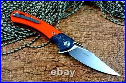 Drop Point Folding Knife Pocket Flipper Hunting Survival M390 Steel G10 Titanium