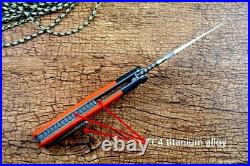 Drop Point Folding Knife Pocket Flipper Hunting Survival M390 Steel G10 Titanium