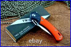 Drop Point Folding Knife Pocket Flipper Hunting Survival M390 Steel G10 Titanium