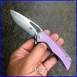 Drop Point Folding Knife Pocket Hunting S35VN Steel Titanium Handle Collectible