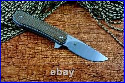 Drop Point Folding Knife Pocket Hunting Survival 14C28N Steel Titanium Handle S