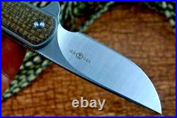 Drop Point Folding Knife Pocket Hunting Survival 14C28N Steel Titanium Handle S