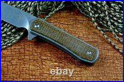 Drop Point Folding Knife Pocket Hunting Survival 14C28N Steel Titanium Handle S