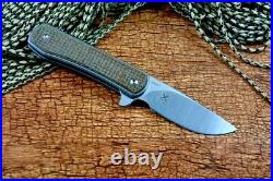 Drop Point Folding Knife Pocket Hunting Survival 14C28N Steel Titanium Handle S