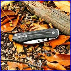 Drop Point Folding Knife Pocket Hunting Survival M390 Steel Carbon Fiber Handle