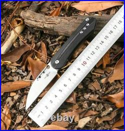 Drop Point Folding Knife Pocket Hunting Survival M390 Steel Carbon Fiber Handle