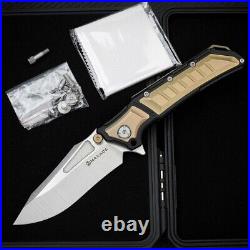 Drop Point Folding Knife Pocket Hunting Survival M390 Steel Titanium High-end S