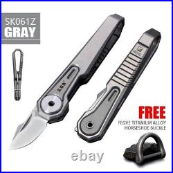 Drop Point Folding Knife Pocket Hunting Survival M390 Steel Titanium Keychain XS