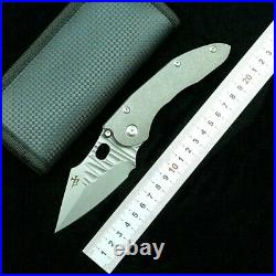 Drop Point Folding Knife Pocket Hunting Survival S35VN Steel Titanium Handle EDC