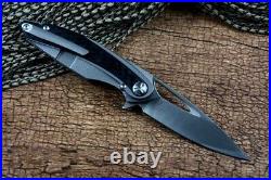 Drop Point Folding Knife Pocket Hunting Survival Tactical 14C28N Steel Titanium