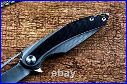 Drop Point Folding Knife Pocket Hunting Survival Tactical 14C28N Steel Titanium