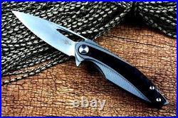 Drop Point Folding Knife Pocket Hunting Survival Tactical 14C28N Steel Titanium