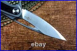 Drop Point Folding Knife Pocket Hunting Survival Tactical 14C28N Steel Titanium