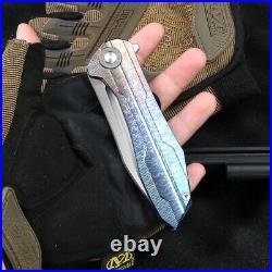 Drop Point Folding Knife Pocket Hunting Survival Tactical Army D2 Steel Titanium