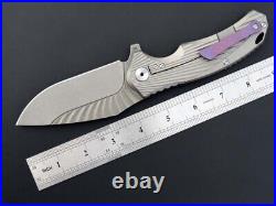 Drop Point Folding Knife Pocket Hunting Survival Tactical D2 Steel TC4 Handle S