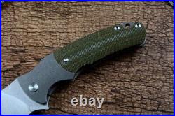 Drop Point Folding Knife Pocket Hunting Survival Tactical D2 Steel TC4 Micarta S