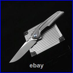 Drop Point Folding Knife Pocket Hunting Survival Tactical M390 Steel Titanium S