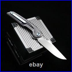 Drop Point Folding Knife Pocket Hunting Survival Tactical M390 Steel Titanium S