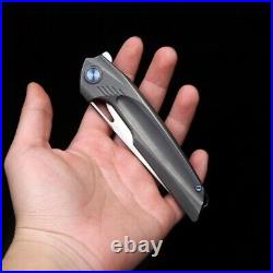 Drop Point Folding Knife Pocket Hunting Survival Tactical M390 Steel Titanium S