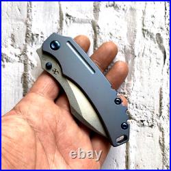 Drop Point Folding Knife Pocket Hunting Survival Tactical S35VN Steel Titanium S