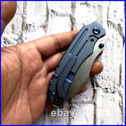 Drop Point Folding Knife Pocket Hunting Survival Tactical S35VN Steel Titanium S