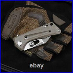 Drop Point Folding Knife Pocket Hunting Survival Wild D2 Steel Titanium Micarta