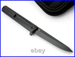 Drop Point Folding Knife Pocket Hunting Survival Wild M390 Steel Titanium Black