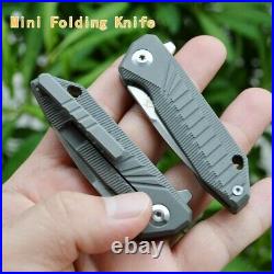 Drop Point Folding Knife Pocket Hunting Survival Wild M390 Steel Titanium Handle