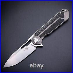 Drop Point Folding Knife Pocket Hunting Survival Wild Tactical D2 Blade Titanium