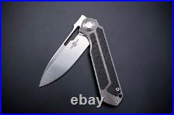 Drop Point Folding Knife Pocket Hunting Survival Wild Tactical D2 Blade Titanium