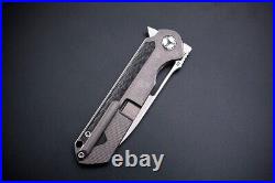 Drop Point Folding Knife Pocket Hunting Survival Wild Tactical D2 Blade Titanium