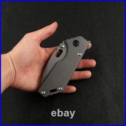 Drop Point Folding Knife Pocket Hunting Survival Wild Tactical D2 Steel Titanium