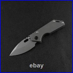 Drop Point Folding Knife Pocket Hunting Survival Wild Tactical D2 Steel Titanium