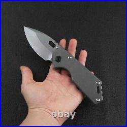 Drop Point Folding Knife Pocket Hunting Survival Wild Tactical D2 Steel Titanium