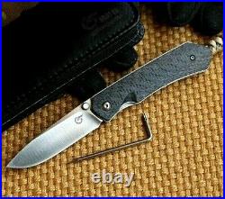 Drop Point Folding Knife Pocket Hunting Wild M390 Steel Titanium Handle Premium