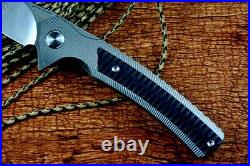 Drop Point Folding Knife Pocket Hunting Wild M390 Steel Titanium Handle Premium