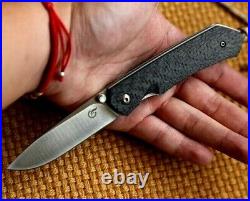 Drop Point Folding Knife Pocket Hunting Wild M390 Steel Titanium Handle Premium