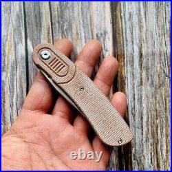 Drop Point Folding Knife Pocket Hunting Wild Survival 154CM Steel Micarta Handle